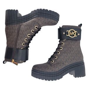 Michael Kors Womens 'Rory' Heeled Ankle Boots Dark Brown Black 6